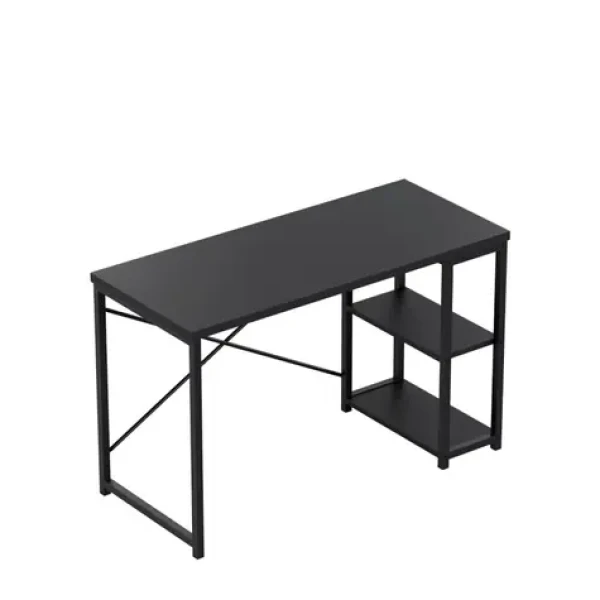 Mark Adler Leader 2.0 černá / Pracovní stůl / s policemi / výška 75 cm / deska 120 x 48 cm (MA-LEADER 2.0 BLACK)