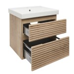 Koupelnová skříňka 2 zásuvková s umyvadlem Naturel Savona 58x53x44,8 cm dub Halifax mat SAVONA260DHU1 SAVONA260DHU1