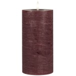 IB LAURSEN LED svíčka Pillar Dark Red 20 cm, červená barva, plast, vosk