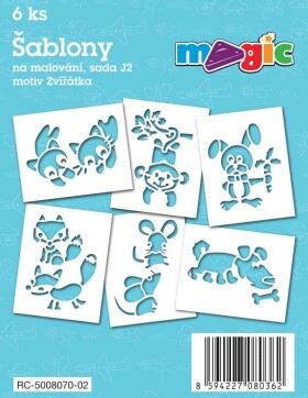 Magic šablony papírové 6 ks sada J2 ZVÍŘÁTKA III