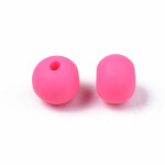 Korálky z polymeru - 7 mm x 5,5 mm - neonově růžové - 10ks