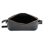 Basic kožená crossbody kabelka Carlota, černá/zlatá