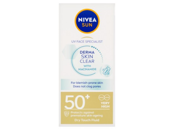 Nivea Sun Derma Skin Clear Lehký pleťový krém na opalování OF 50+ 40 ml
