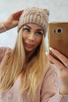Fleecová čepice Sylwia K244 tmavě béžová UNI