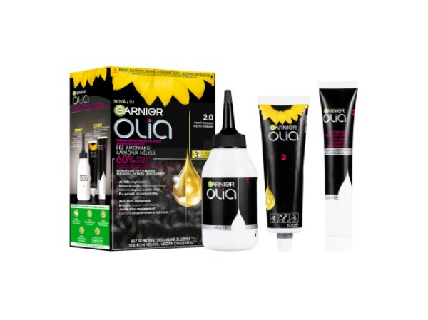 Garnier Olia permanentní barva na vlasy 2.0 Černý diamant, 60+60+54ml