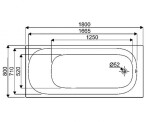 GEBERIT - Soana Vana 180x80x45 cm, bílá 554.015.01.1