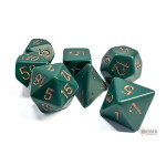 Sada kostek Chessex Opaque Polyhedral 7-Die Set - Dusty Green/Gold CHX25415