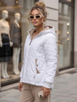 Dámská prošívaná přechodová bunda s kapucí, bílá, FashionStreet TY5781 S