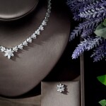 Souprava šperků Swarovski Elements Stacey, Bílá/čirá 40 cm
