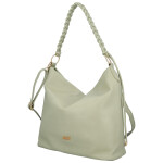 Moderní dámská koženková kabelka na rameno Bonnie, světle zelená