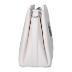 Trendy dámská koženková crossbody kabelka Lira, béžovo-bílá