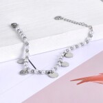 Perlový náramek Deborah - chirurgická ocel, perla, srdce, Stříbrná 16 cm + 4 cm (prodloužení)