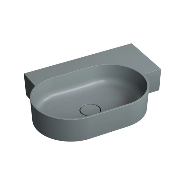 OMNIRES - OVO M+ umyvadlo na desku/závěsné - pravé, 64 x 44 cm, ash grey mat; OVO645UWPAG