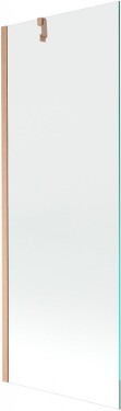 MEXEN/S - Next vanová zástěna FIX 70 x 150, transparent, měď kartáčovaná 895-070-000-00-00-65