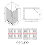 CERANO - Sprchový kout Antelo L/P - 6 mm - chrom, transparentní sklo - 90x50x190 - otočný CER-477374