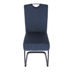 Židle jídelní, taštičkové pružiny v sedáku, modrá látka, černý kov