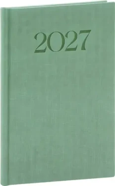 NOTIQUE Týdenní diář Biella 2027 zelená / A5 / 15 × 21 cm
