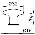 Siro Nábytková knopka 913 chrom lesk (S12030)