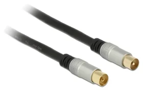 DeLock černý / Anténní kabel IEC / RG-6/U / 75 Ohm / 2 m / Premium, pozlacené konektory (88946)