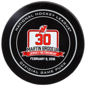 Fanatics Puk Martin Brodeur February 9, 2016 Retirement Night Official Game Puck