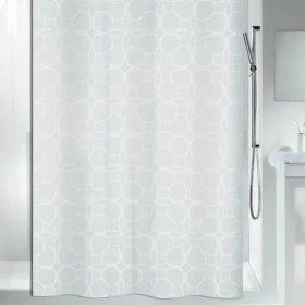 Spirella FILIGRAN sprchový závěs abstraktní motiv šedý / 180 x 200 cm / polyester (7610583163332)