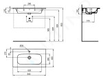 IDEAL STANDARD - i.Life A Umyvadlo 840x460 mm, s přepadem, otvor pro baterii, bílá T462001