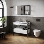 CERSANIT - Sada B946 konzole ZEN 100 (skříňka se zásuvkou + panel FSC MIX70% SGSCH-COC-007574 + umyvadlo vpravo) bílá VIR S801-510