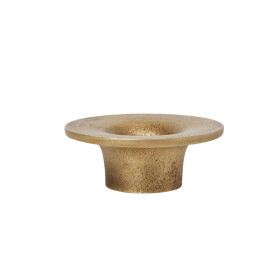 Ferm Living Kovový svícen Soothe Brass Finish Ø 8 cm, zlatá barva, kov