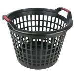 Koš zahradní, plastový, 32L, kulatý, černý