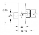 GROHE - Náhradní díly S-přípojka, chrom 12662000