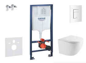 GROHE - Rapid SL Set předstěnové instalace, klozetu Oudee a sedátka softclose, tlačítko Skate Cosmopolitan, alpská bílá SANI11BA3111
