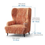 Bielastické potahy UNIVERSO NOVÉ žíhané cihlové křeslo ušák (š. 60 - 110 cm)