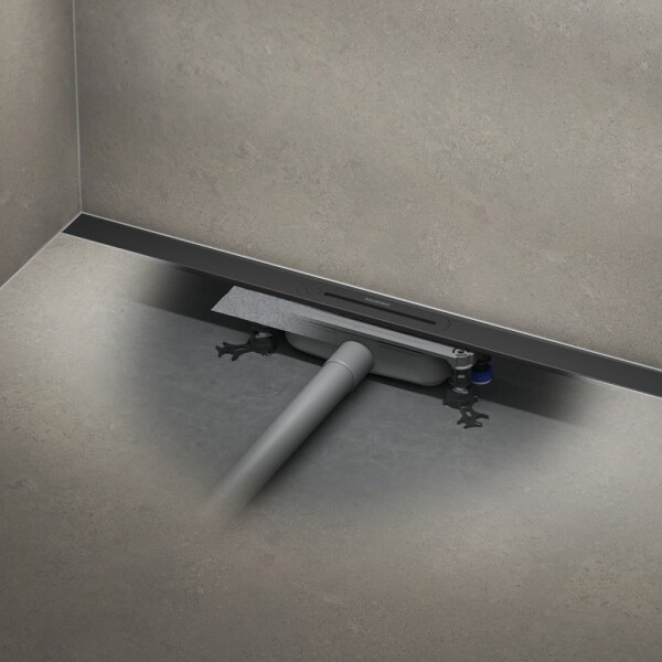 SET Sprchový žlab Kaldewei Flowline Zero 90 cm nerez černá mat a odtoková souprava FlowDrain Flat 940000010676+687744810000 KALDEWEISET25