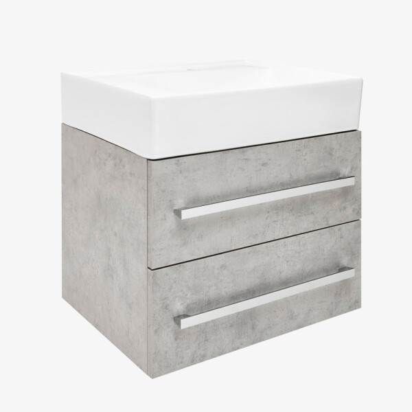 Koupelnová skříňka s umyvadlem SAT Cube Way 60x53x46 cm beton mat CUBE46602BESATCWL CUBE46602BESATCWL