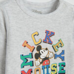 Body s dlouhým rukávem Mickey Mouse- šedé - 98 GREY MELANGE