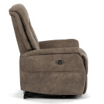 Polohovací křeslo, elektrické zabudované ovládání, hnědá, látka vintage, TV-Q8575 BR3