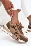 Kožené dámské tenisky na platformě leopardí vzor Artiker 55C0089 hnědé 41