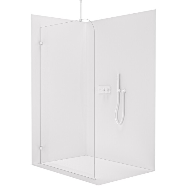 CERANO Sprchová zástěna Walk-in Orbis Top Round L/P - 8 mm - kulatá vzpěra - bílá matná, transparentní sklo - 160x200 cm