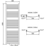 MEXEN/S - Helios radiátor + topná tyč 1800 x 600 mm, 900 W, zlatá W103-1800-600-2900-50