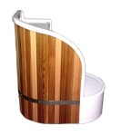 Schůdky k ochlazovací kádi, laminátové - bílé