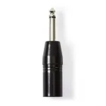 Nedis XLR adaptér černá / XLR 3pinová zástrčka / jack 6.35 mm / poniklovaný (COTP15942BK)
