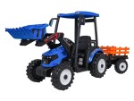Mamido Dětský elektrický traktor MEGA D68 24V s přívěsem modrý