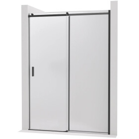 CERANO - Sprchové posuvné dveře Santoro - pravá - 6 mm - černá matná, mléčné sklo - 100x195 CER-663223