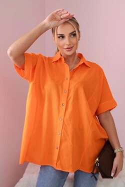 Bavlněná košile s krátkým rukávem oranžové barvy