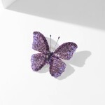 Brož se zirkony Bertranda - motýl, Fialová