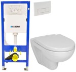 GEBERIT DuofixBasic s bílým tlačítkem DELTA51 + WC JIKA LYRA PLUS + SEDÁTKO DURAPLAST 458.103.00.1 51BI LY6