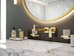 HANSGROHE - AddStoris Sklenka na kartáčky a pastu s držákem, matné sklo/leštěný vzhled zlata 41749990