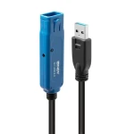 Lindy USB 3.0 Active Extension černá / Aktivní prodlužovací kabel / USB-A / 8 m / 5 Gbit/s (43158)