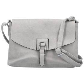 Trendy dámská koženková crossbody kabelka Derika, světle šedá