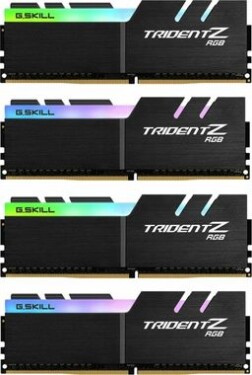 G.SKill Trident Z RGB 64GB(4x16GB) 3600 MHz černá / DDR4 / CL18-22-22-42 / 1.35V / XMP 2.0 / LED podsvícení (F4-3600C18Q-64GTZR)